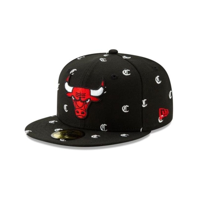 Chicago Bulls Gorra | New Era NBA Team Initial 59fifty Fitted Cap Mexico - Negros